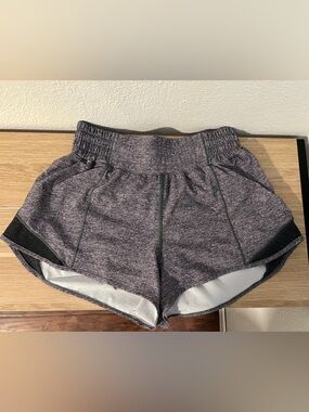 lululemon athletica Heathered Purple Running Shorts with Black Trim